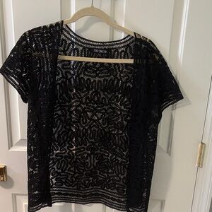 French Connection Black Lace Blouse